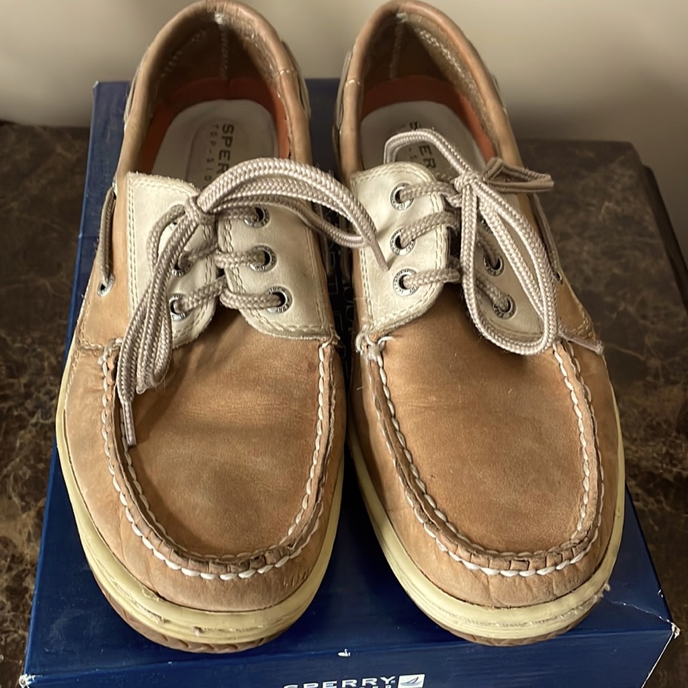 Men’s Sperry Top-Sider Billfish Tan/Beige Leather Boat Shoes